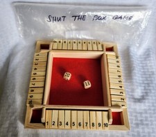 NEW 4-Player Shut The Box Dice Game Wooden Family Party Porch Pub Bar Board Game