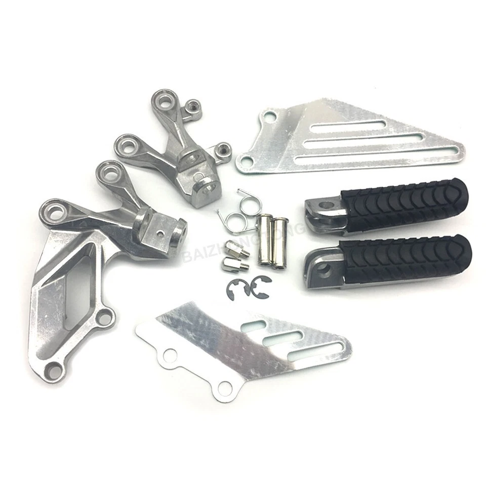 Driver Front Foot Pegs Bracket Silver for Kawasaki Ninja ZX14 ZX14R 2006-2018 17 - Imagem 3 de 4