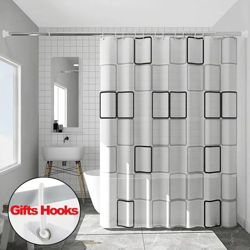 Bathroom Shower Curtains with Hooks Waterproof and Mildew Proof Durable Curtains
