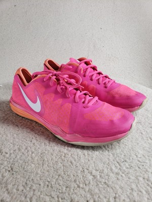 Nike Dual Fusion Trin 3 Women Sneakers 8 Pink Mesh Lace Up Running Active Shoes