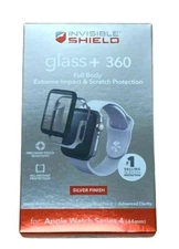 New! InvisibleShield Glass+ 360 Screen Protector - Apple Watch Series 4 - Silver