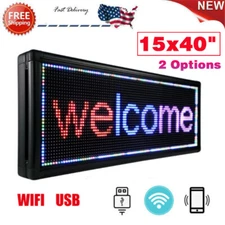 LED Sign 40" X 15" Scrolling Message Display Board 3 Color Programmable Sale!