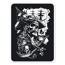 Pirate Ship Treasure, Vinyl Decal Sticker, Indoor Outdoor, 3 Sizes, 9155
