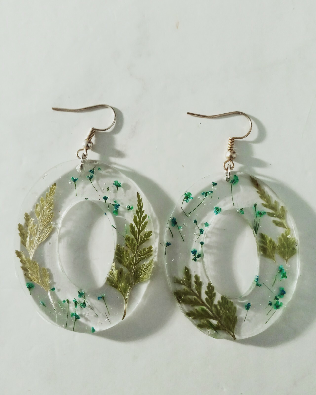 Handmade Dried Flowers/Leaves Resin Earring-image