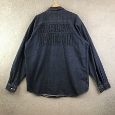 Harley Davidson Shirt Men XL Button Up Work Wear Metal Buttons