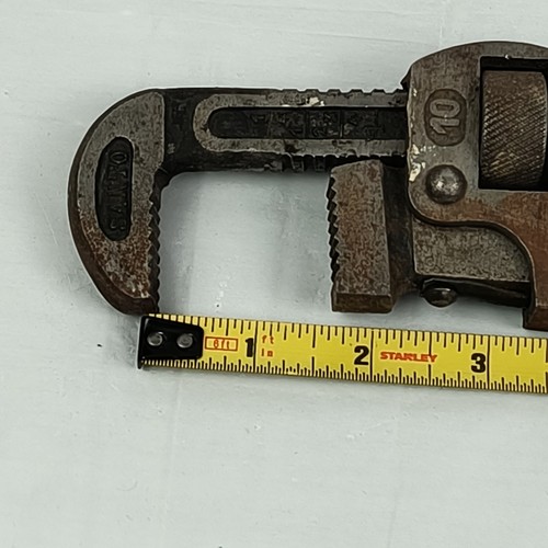 Used Genuine Santo Vintage Pipe Wrench 10 Inch Opens 2 1/4" Rare - Picture 19 of 20