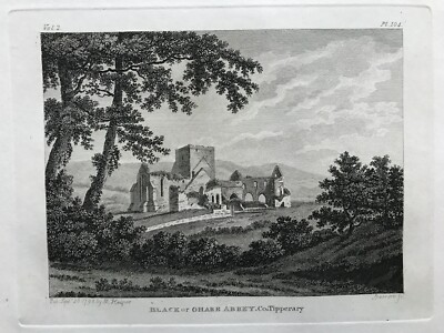 Antiker Druck von 1793; Hore or Black Abbey, Co. Tipperary von Grose / Barralet