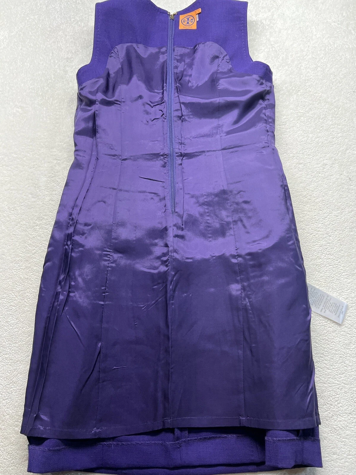 Abito in guaina TORY BURCH misto lana arancione con bottoni oro taglia 4 linee punto