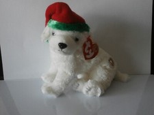 TY RETIRED Beanie Baby  MWMT Tinsel the Beanie of the Month Christmas Puppy Dog