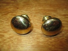 Solid Brass Cabinet Drawer Pulls - Knobs Lot of 2 Heavy Hardware w/Screws