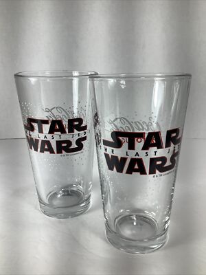 Set Of 2~Coca Cola ️ Zero Sugar Star Wars  ️The Last Jedi Glass Tumblers~16oz
