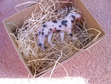 New 3D Dresden Paper Christmas Ornament Mini Great Dane Harlequin Black White 