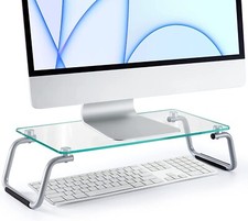 Loryergo Glass Monitor Stand LEGMS1T Computer Screen Desk Stand Tempered Glass