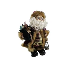 Christmas Dancing Santa Claus Jingle Bell Rock Victorian Tested Faux Fur Coat