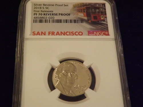 2018-S  Nickel      First  Releases   REVERSE PROOF       NGC   PF 70