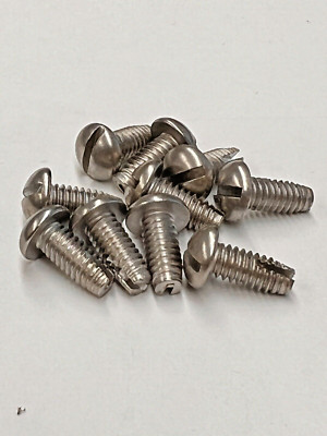 (100) 12-24 X 1/2 Slot Round Thread Cutting Screw 410 Stainless Type 1 Tapping