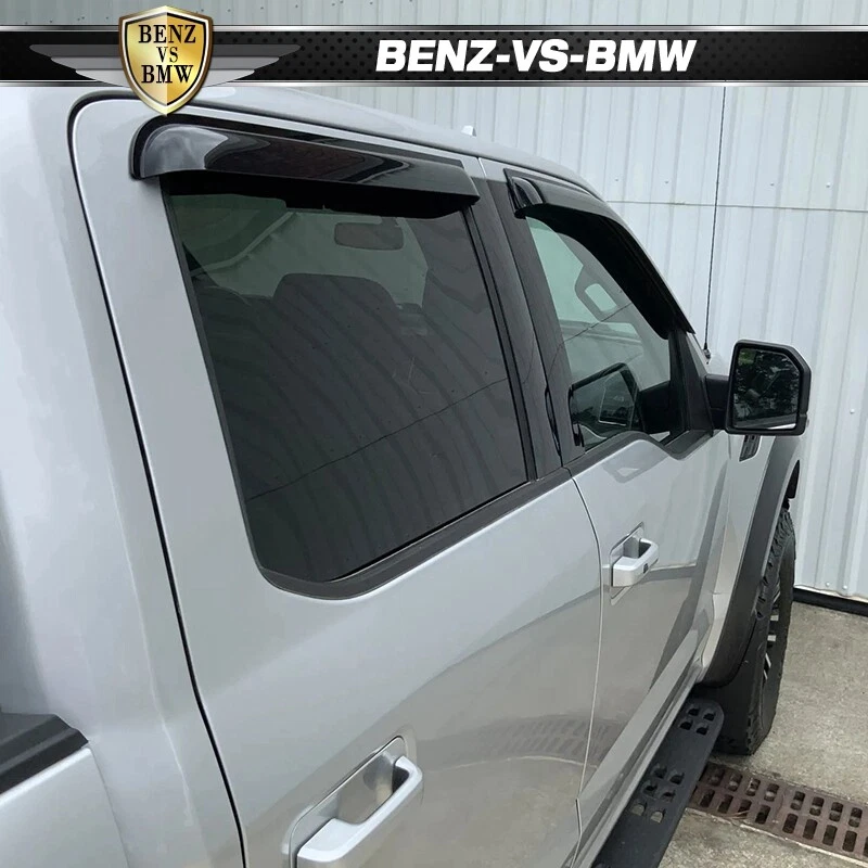 Fits 15-25 Ford F150 Crew Cab/17-25 F250 to F450 Window Visor Rain Guard Acrylic - Image 4 of 4