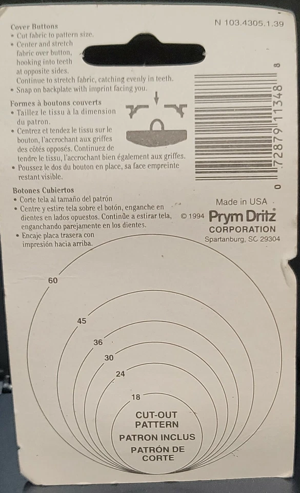 Vintage Dritz Half Ball Cover Buttons Size/No  24-9/16" Brass # 213-24 5 Pieces - Image 4 of 4