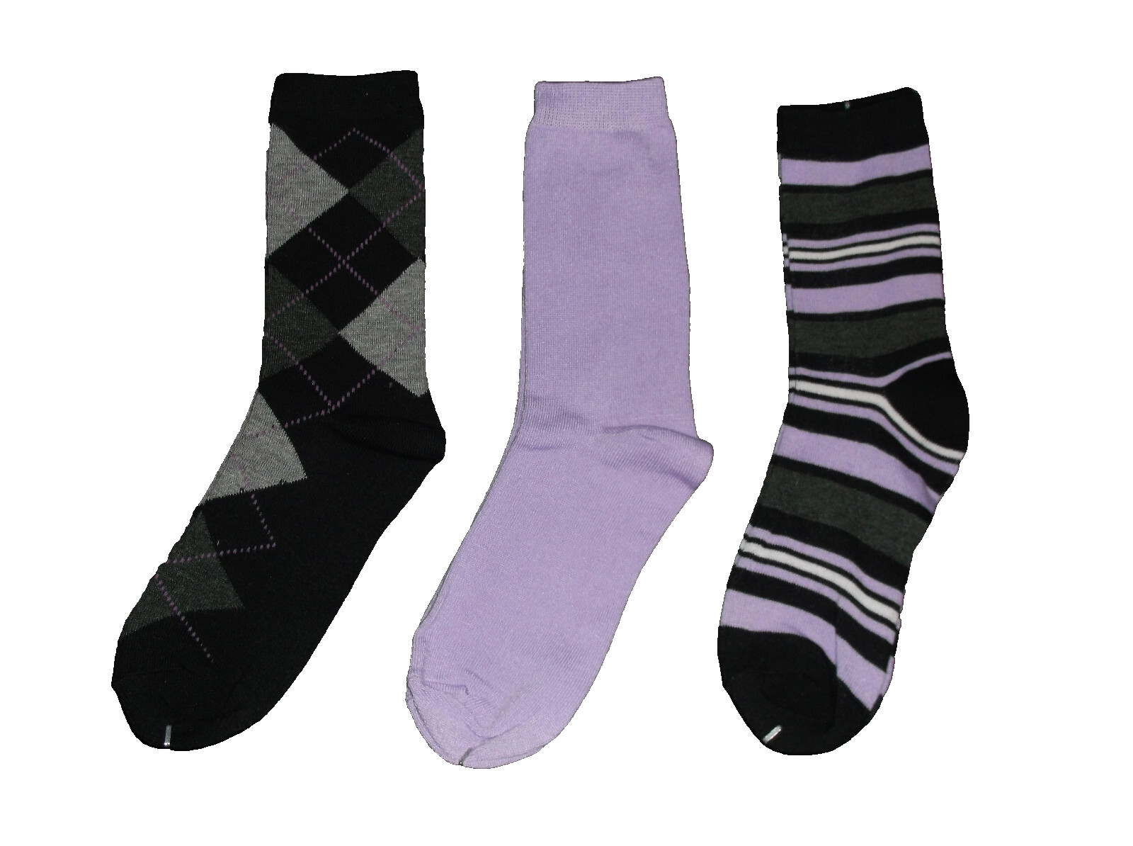 6 Pairs Womens TIPI TOE Argyle Stripe Solid Lightweight Crew Socks FREE Shipping