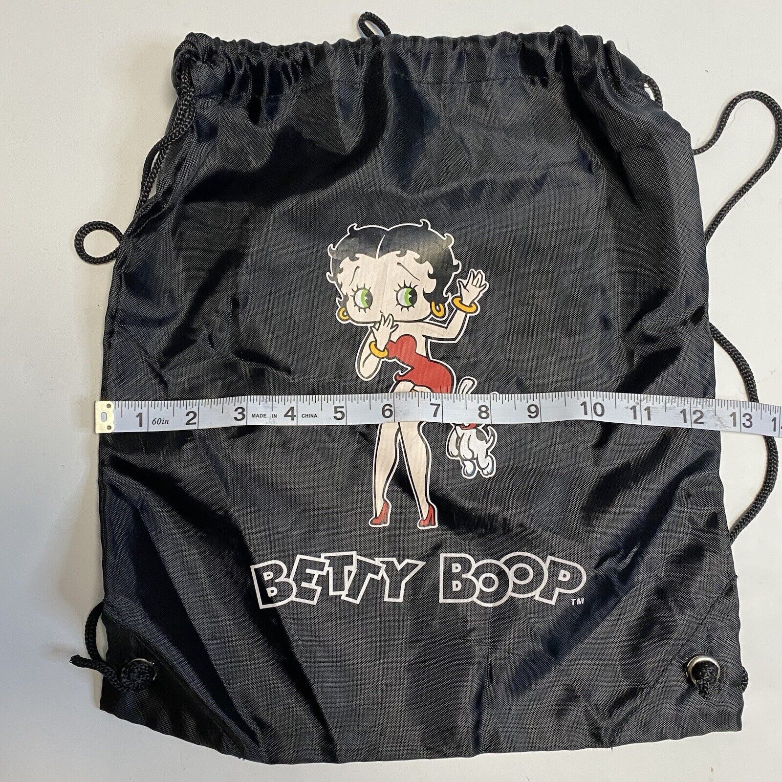 2007 Drawstring Betty Boop Back Pack Tote Bag - image 9
