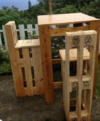 Legno Sedia Bancale Sgabello Alto Realizzato Con Bancali Epal