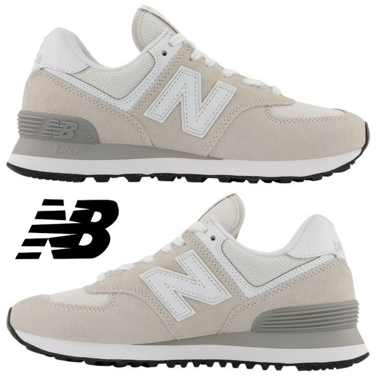 New Balance 574 Women's Sneakers Casual Shoes Classic Running Sport Beige  White