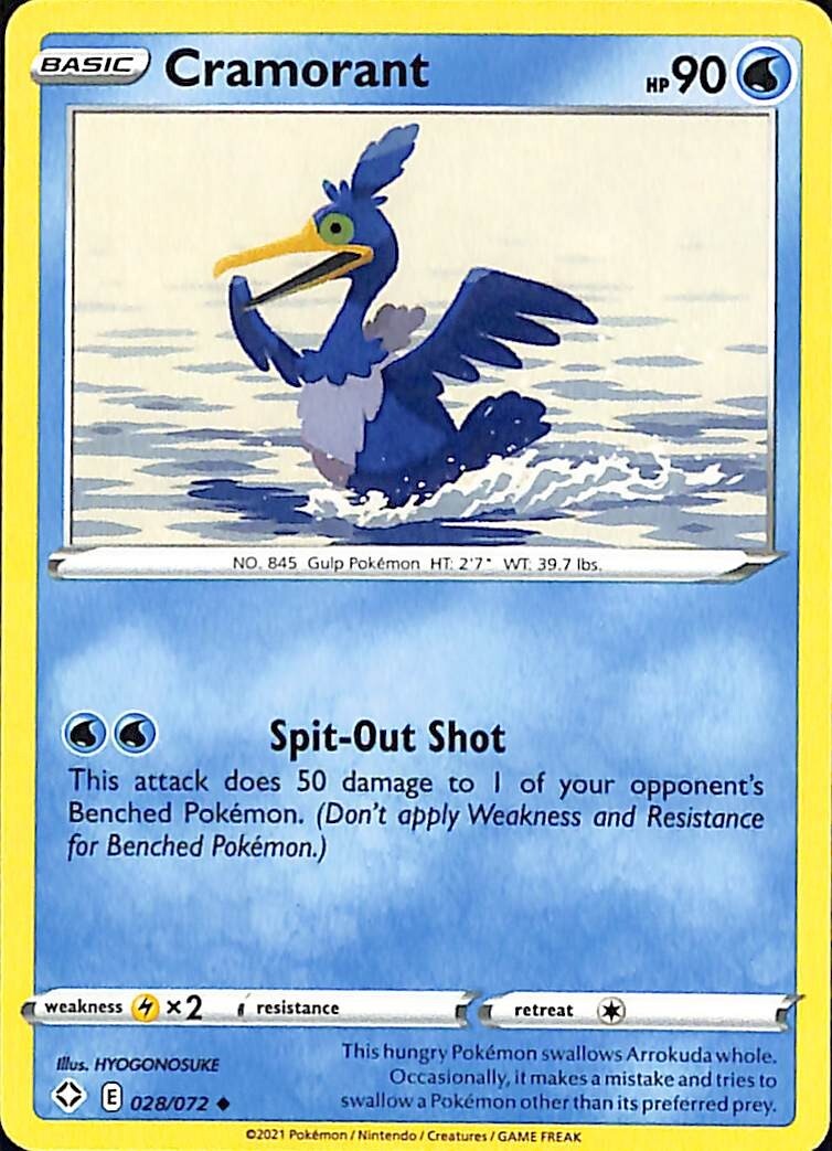 Cramorant 28/72 Shining Fates Regular Pokemon Card TCG - NM