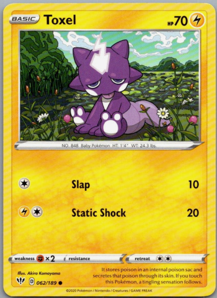 Pokemon - Toxel - 062/189 - Darkness Ablaze  - NM/M