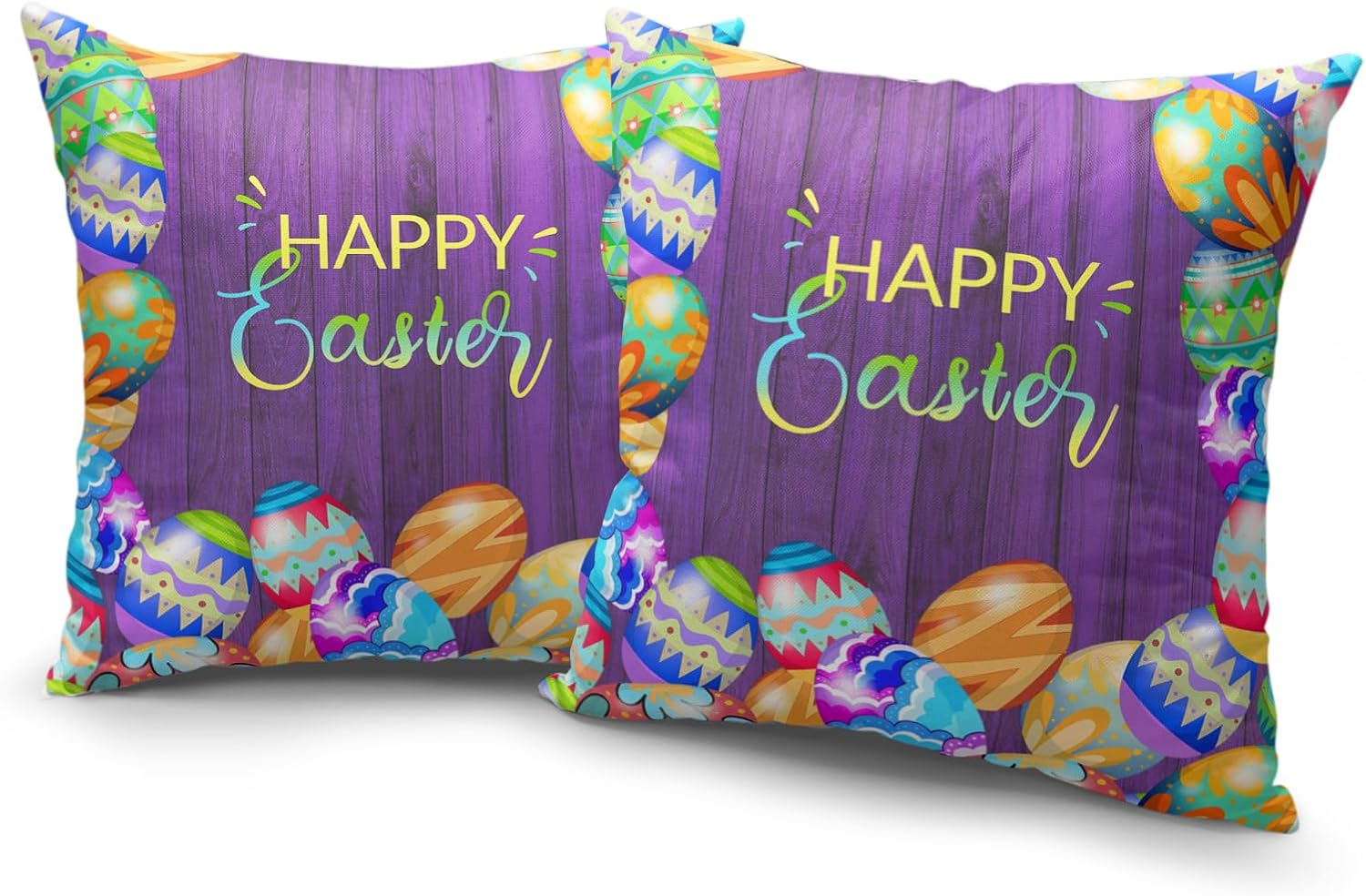 Purple Wood Grain Easter Pillow Cover for Easter Day Decor