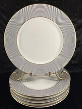 Raynaud Ceralene Crinoline BLACK Dinner Plates Set Of 6 Limoges France 10 3/4”