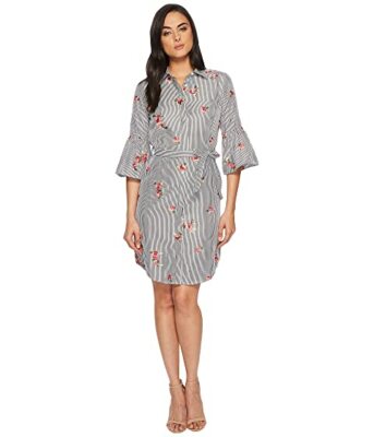 calvin klein floral shirt dress Calvin Klein Women's Cotton Floral Short-Sleeve Shirtdress