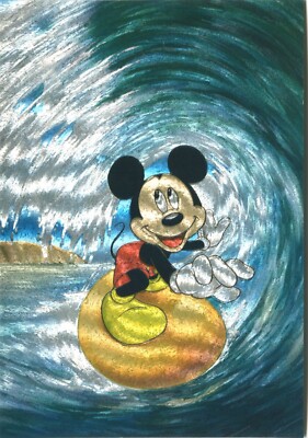 MICKEY MOUSE, SURFING-Walt Disney, Magic Colours, Les Couleurs Magiques Postkarte
