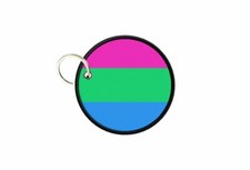 Keychain flag polysexual lgbt printed round