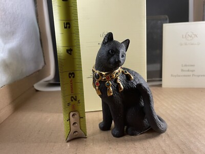 Lenox Cat Jewel Collection Black Jack Figurine Rhinestones & 24k