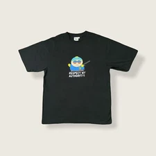 Vtg Y2K South Park Cartman Respect My Authority Comedy Central T-Shirt XL