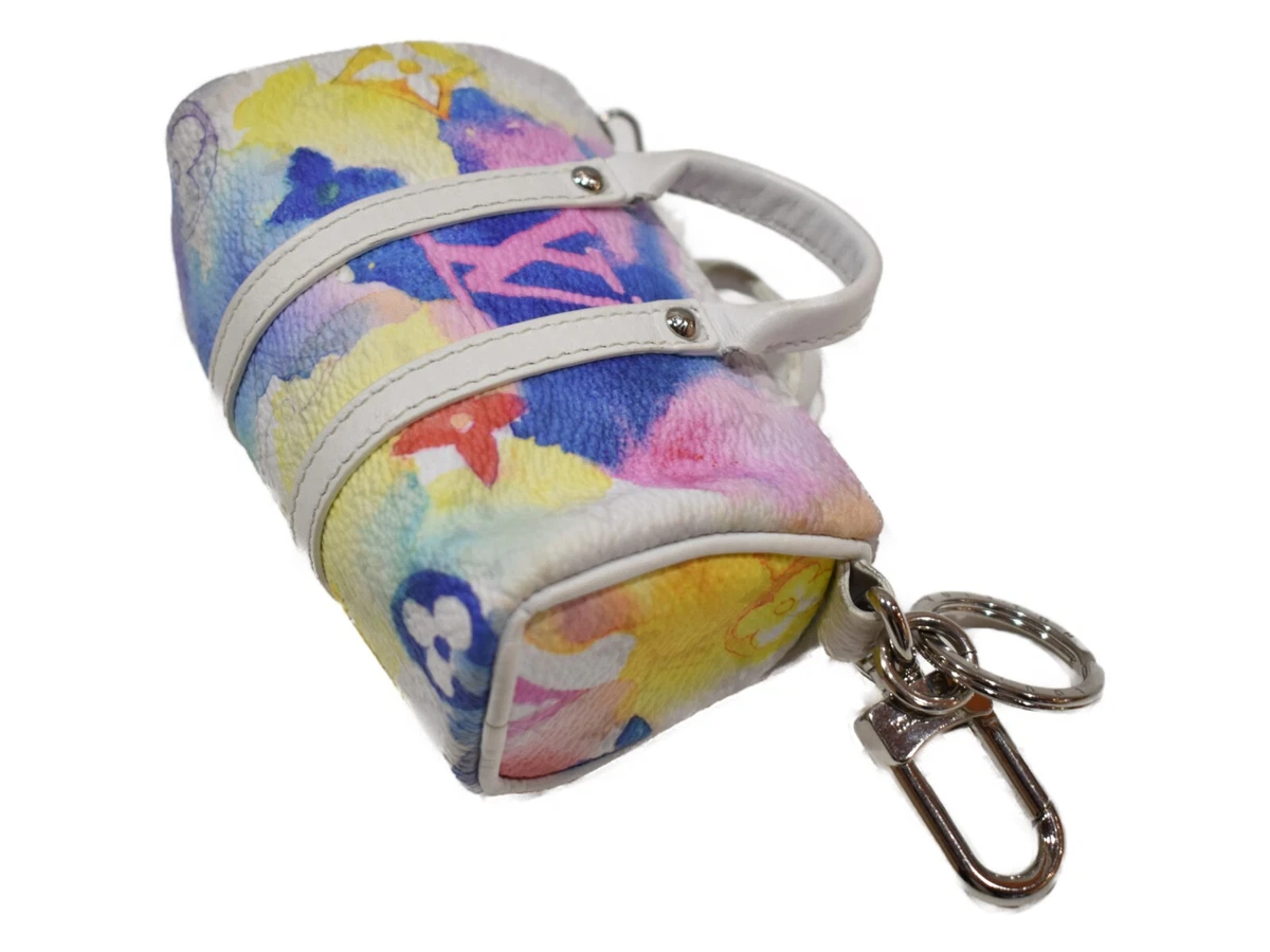 Louis Vuitton MP2975 Mini Keepall Bag Charm Porte Cles Watercolor Used