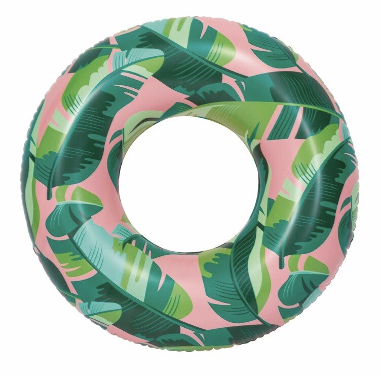 Bluescape Pink Tropical Inflatable Swim Tube, Pool Float, Age 9 & Up, Unisex