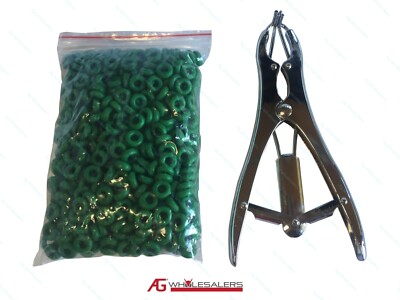 STEEL PLIER & 500 RUBBER RINGS FOR SHEEP GOAT MARKING CASTRATION ...
