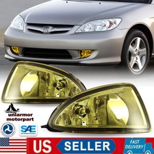 For 2004 2005 Honda Civic Yellow Fog Lights Front Bumper Lamps Wwiringswitch