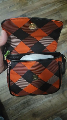 NWT Bradley Buffalo Check Burnt Orange Crossbody - Picture 3 of 3