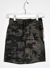 NWT Timberland Big Boys Dk Olive Green Camo Stretch Performance Shorts sz 8 S