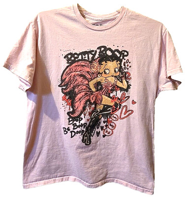 Betty Boop Be Boop Doop Hearts Adult Large Short Sleeve T-Shirt 2023 Pink