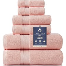 COZYART Pink Bathroom Towel Set 6Pcs, 100 Turkish Cotton Bath Towel Sets for...