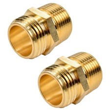 2 Pack Brass Garden Hose Fitting 3/4" GHT to 3/4" NPT Male Connector Adapter