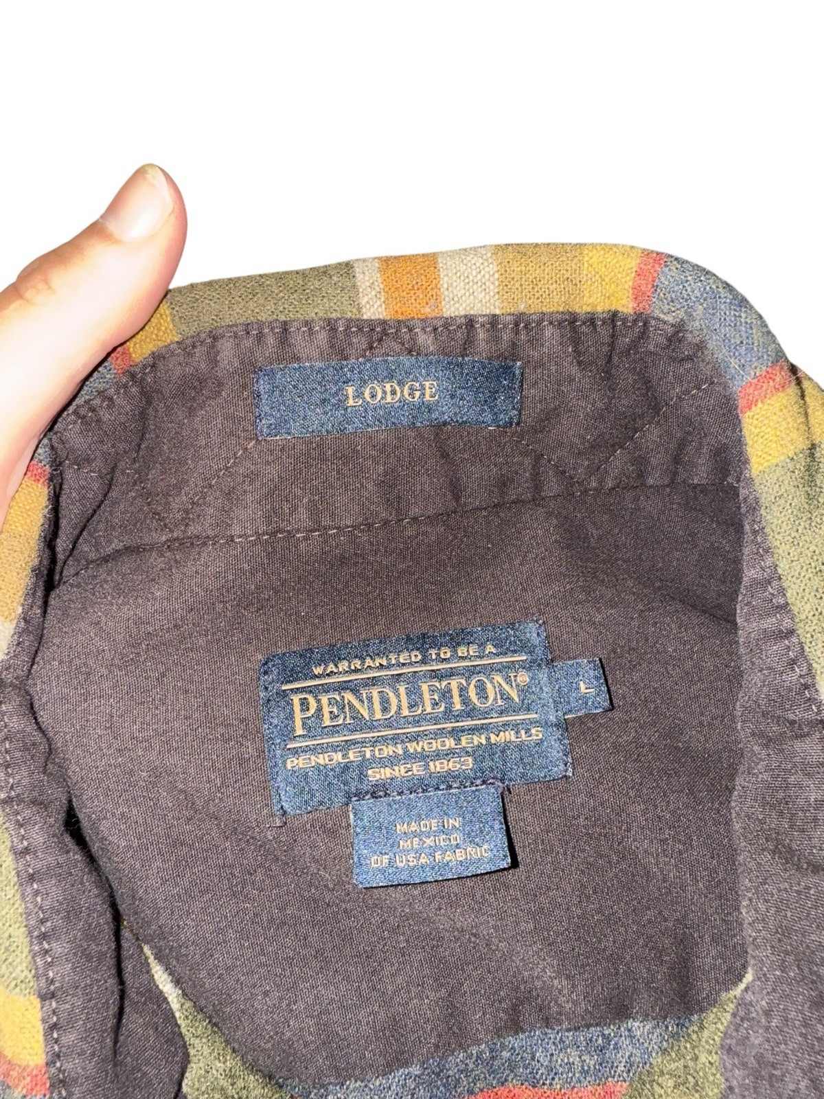 Pendleton Brown Striped Lodge Button Down Shirt V… - image 4