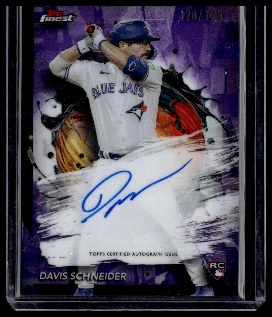 2024 Topps Finest #FA-DS Davis Schneider Auto Purple /125 Bluejays