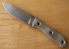 Busse Combat Game Warden 2 Knife Stone Washed INFI Green Canvas Micarta Handle