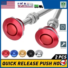 2x Red Universal 1.25" Hood Quick Pins Release Lock Latch Bumper Aluminum