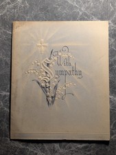 Vintage 1948 Greetings Inc Sympathy Card Religious Cross Lily of the Valley