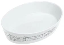 Brasserie Deep Oval Baker, 9x12.5 inch, White/Menu Print